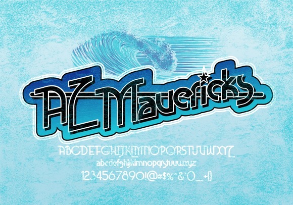 AZ Mavericks: Retro Skateboard Lettering for Modern Design