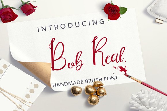 Bob Real: A Handmade Brush Font That Brings Swirly Elegance to Every Design